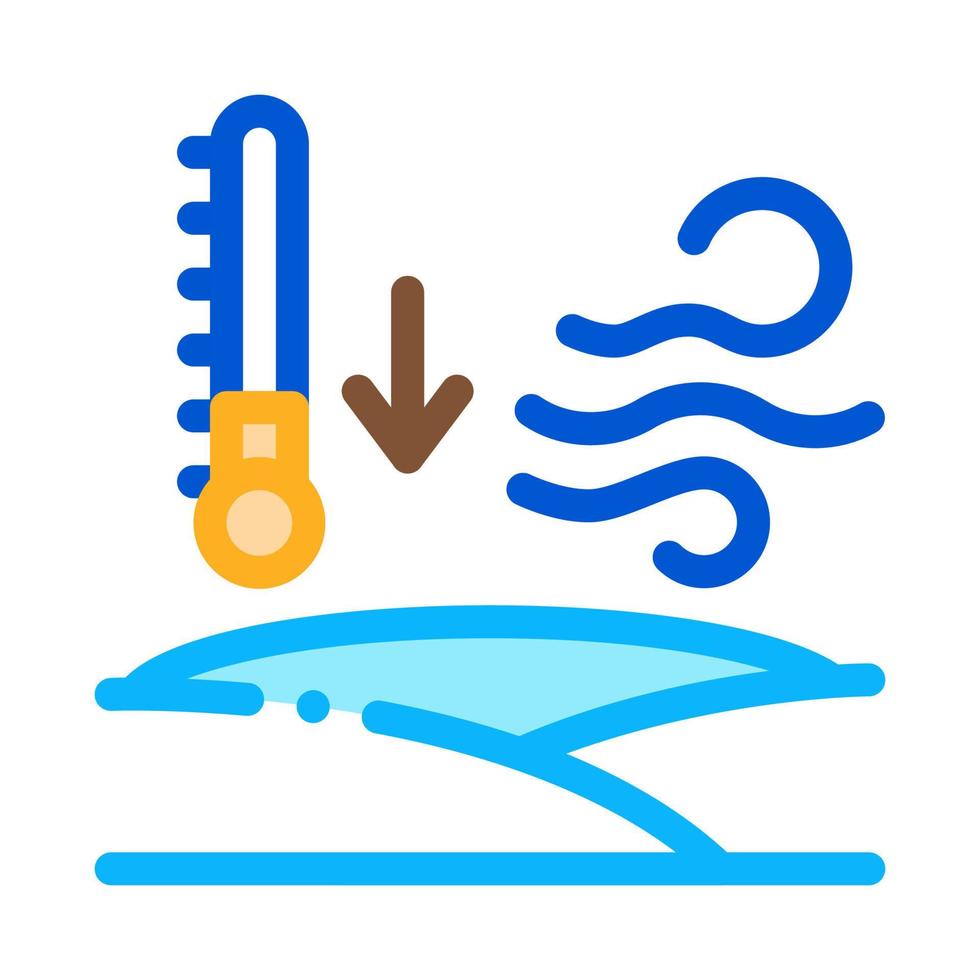 ilustración de contorno de vector de icono de baja temperatura ártica