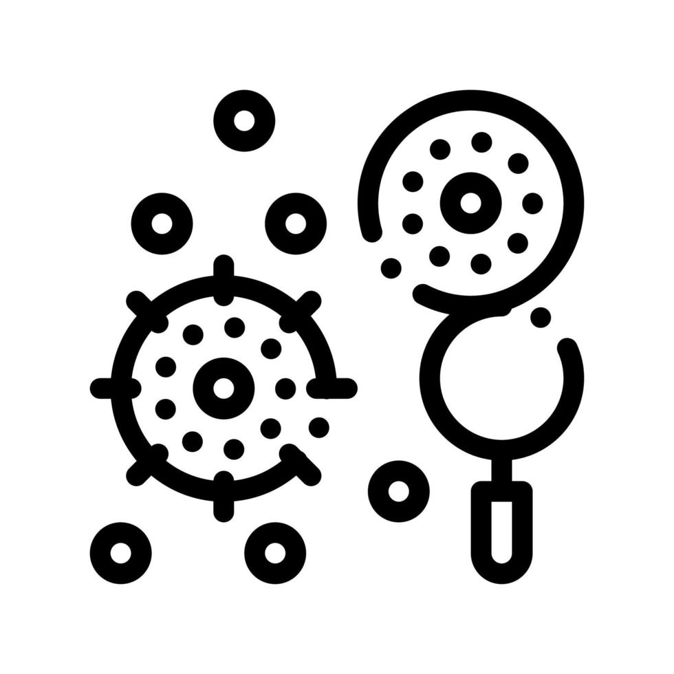 Searching Pathogen Element Vector Thin Line Icon