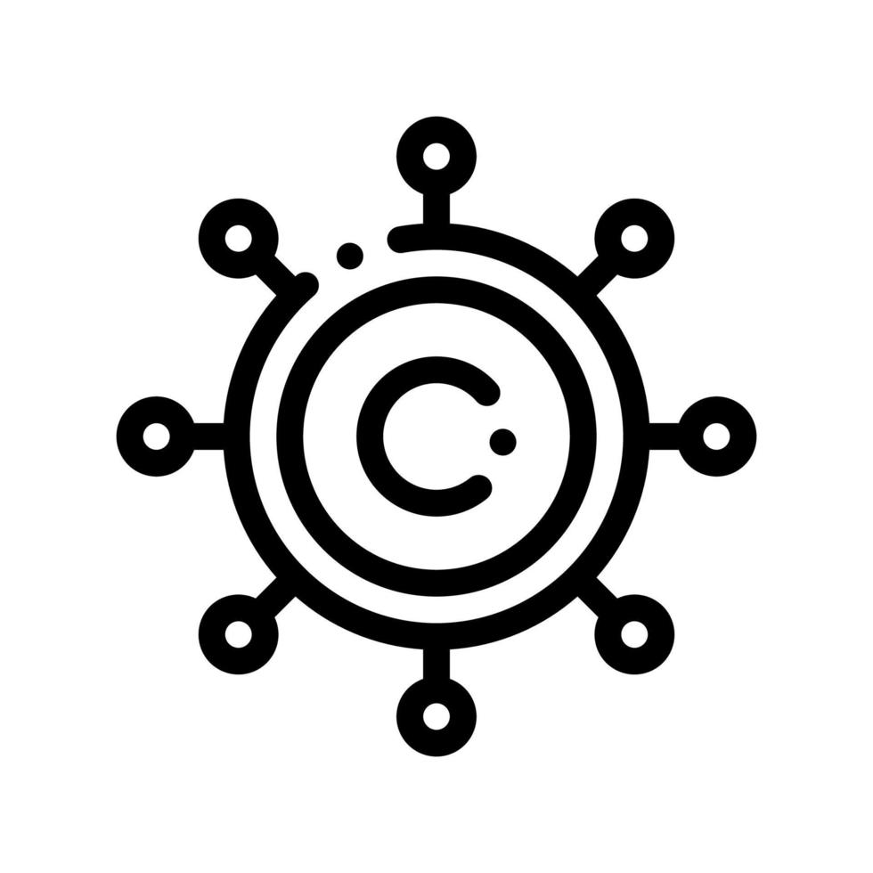 Danger Bacillus Bacteria Vector Thin Line Icon