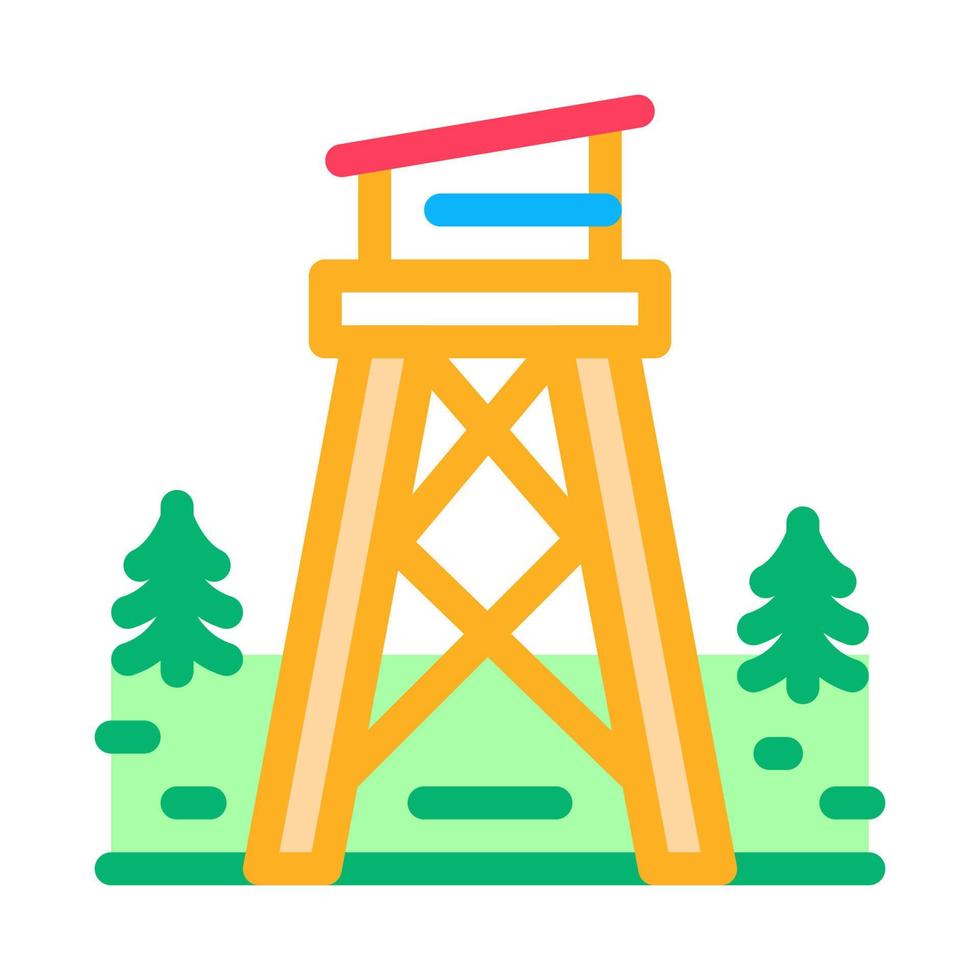 rescate bosque torre icono vector contorno ilustración