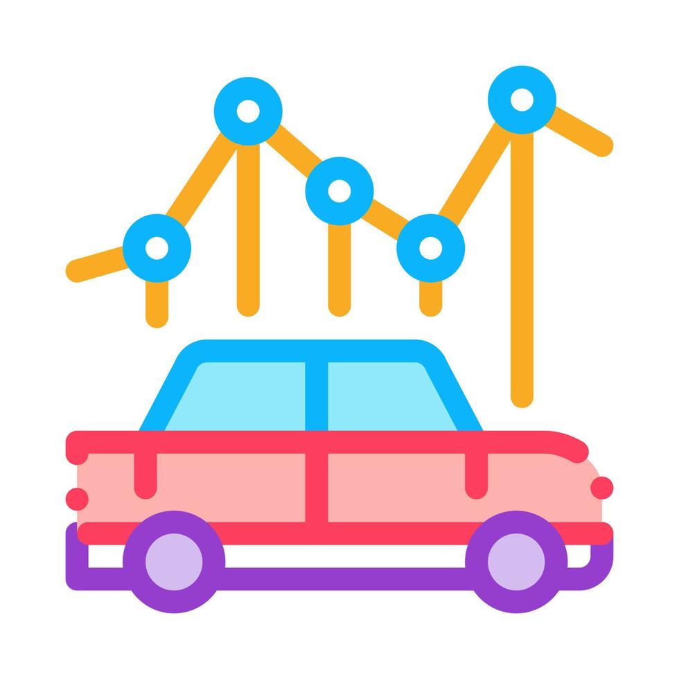 ilustración de contorno de vector de icono de infografía de uso de coche