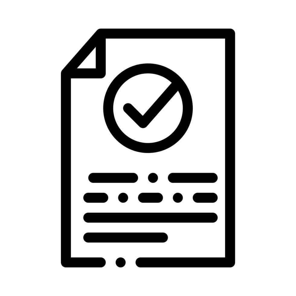 Document Text File With Approved Mark Vector Icon