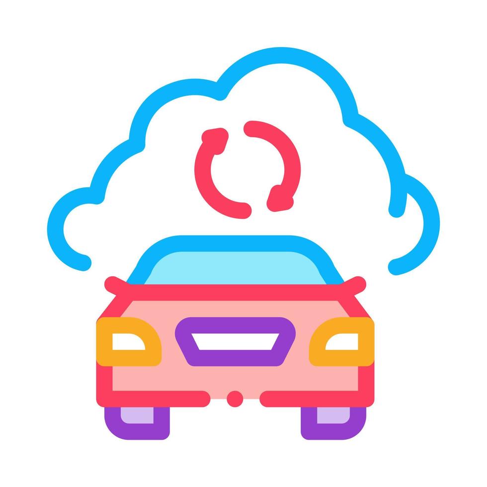 smart car connection cloud icon vector outline illustration 17437921