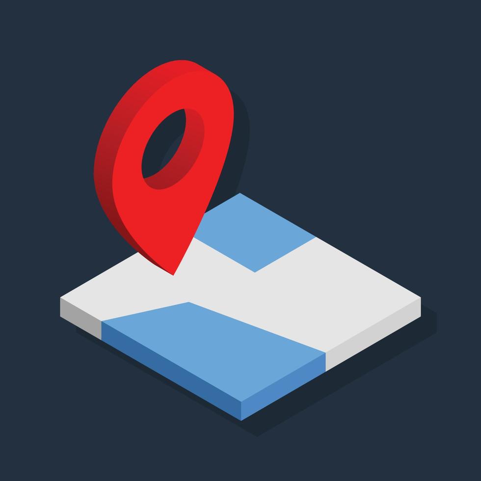 Map Pin - Isometric 3d illustration. vector