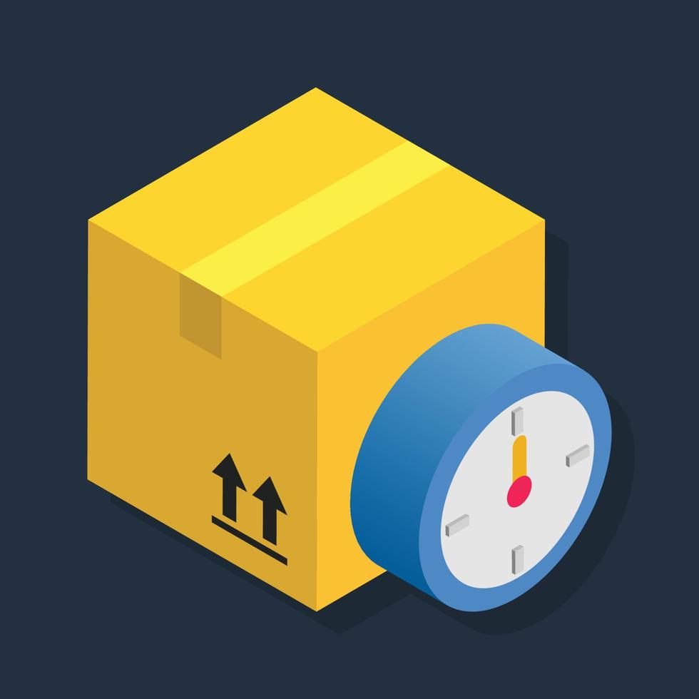 Fast Package - Isometric 3d illustration. vector