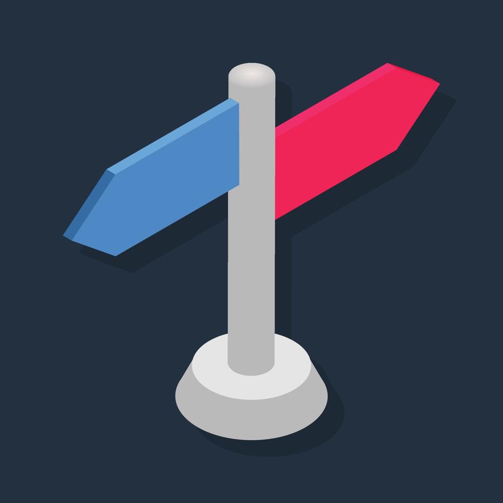 Direction Board - Isometric 3d illustration. vector