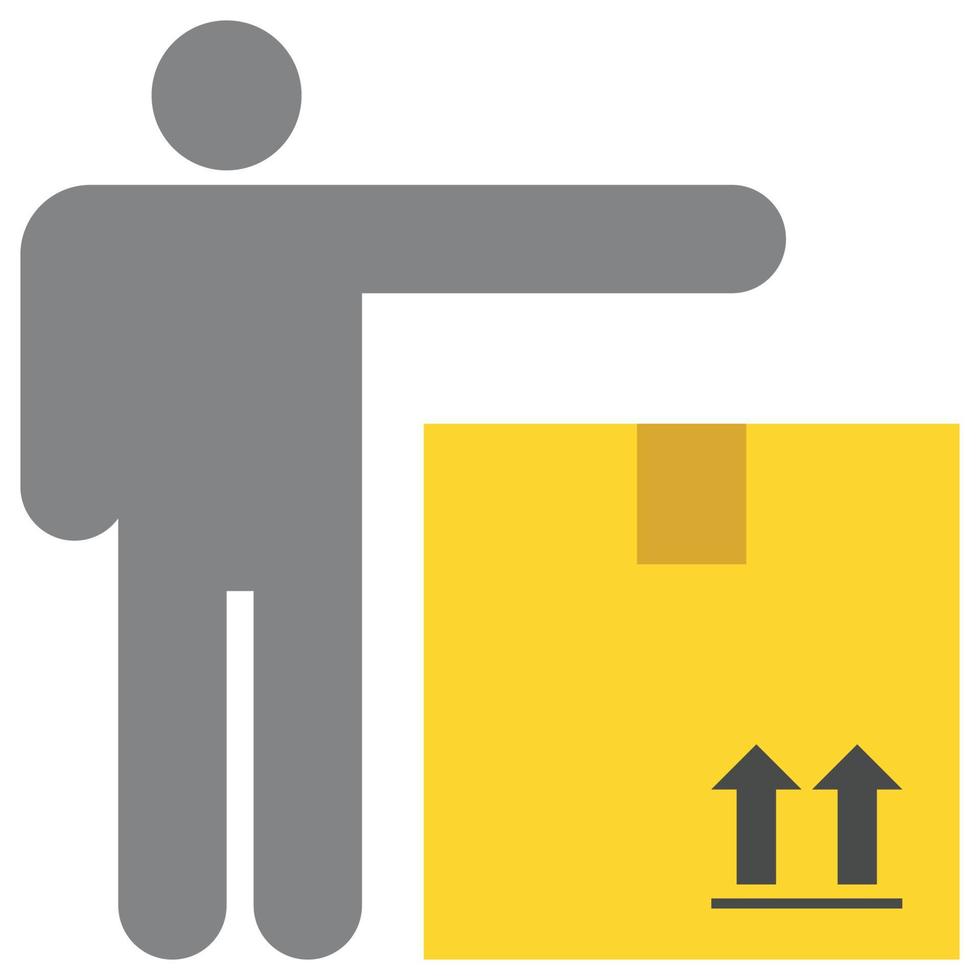 Shipping Man - Flat color icon. vector