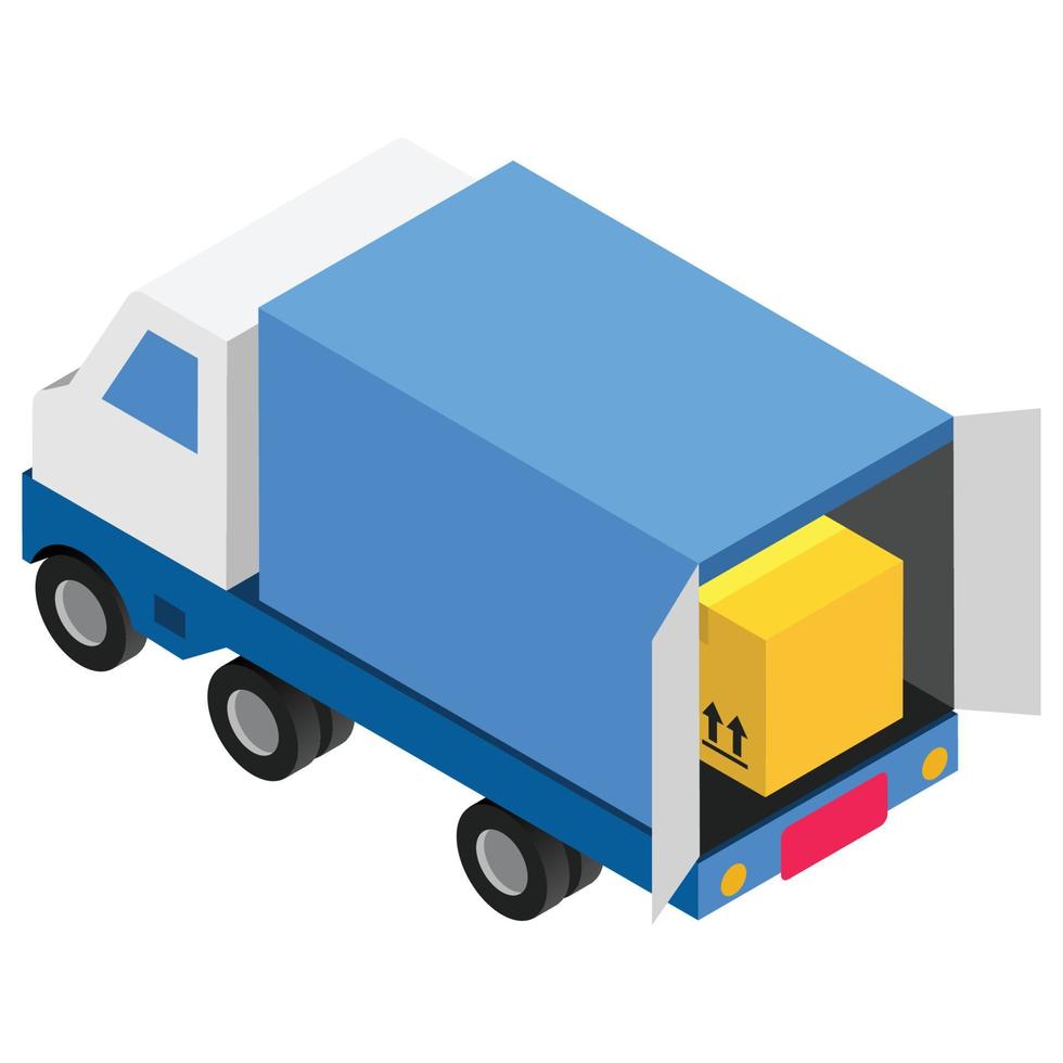camión de envío - ilustración 3d isométrica. vector
