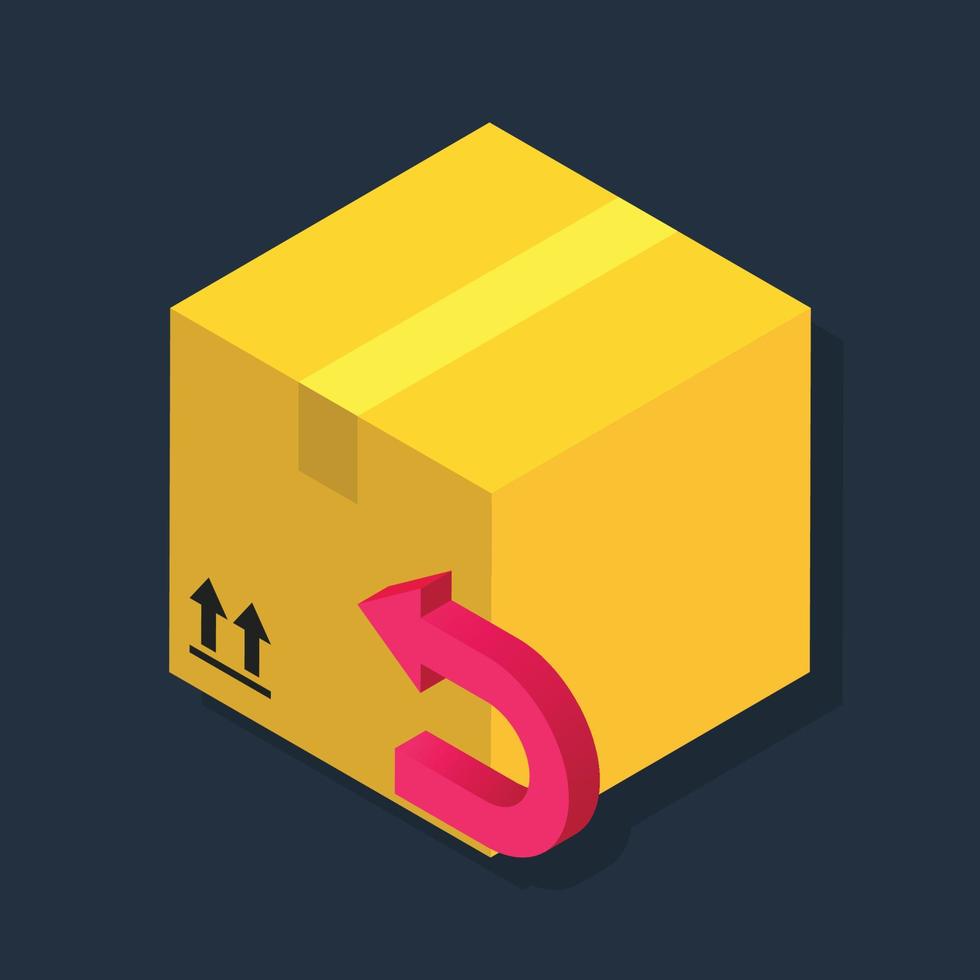 Return Parcel - Isometric 3d illustration. vector