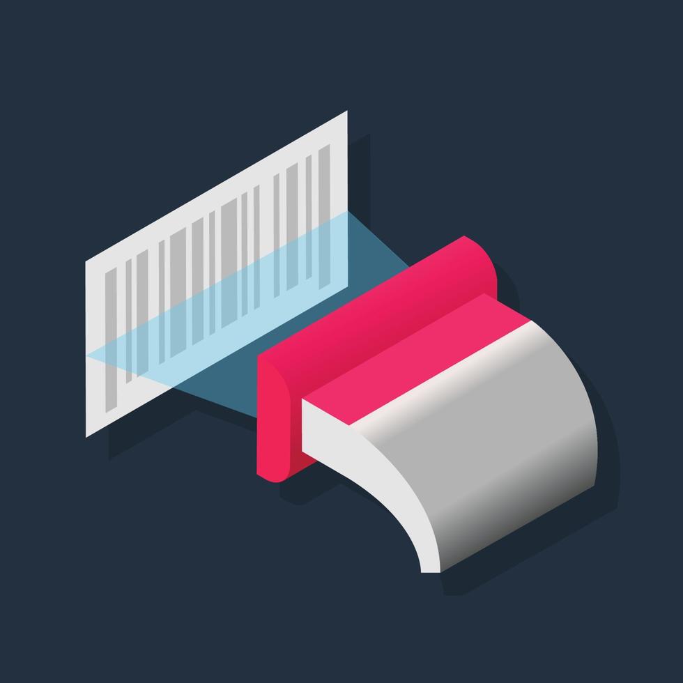 Barcode Scan - Isometric 3d illustration. vector