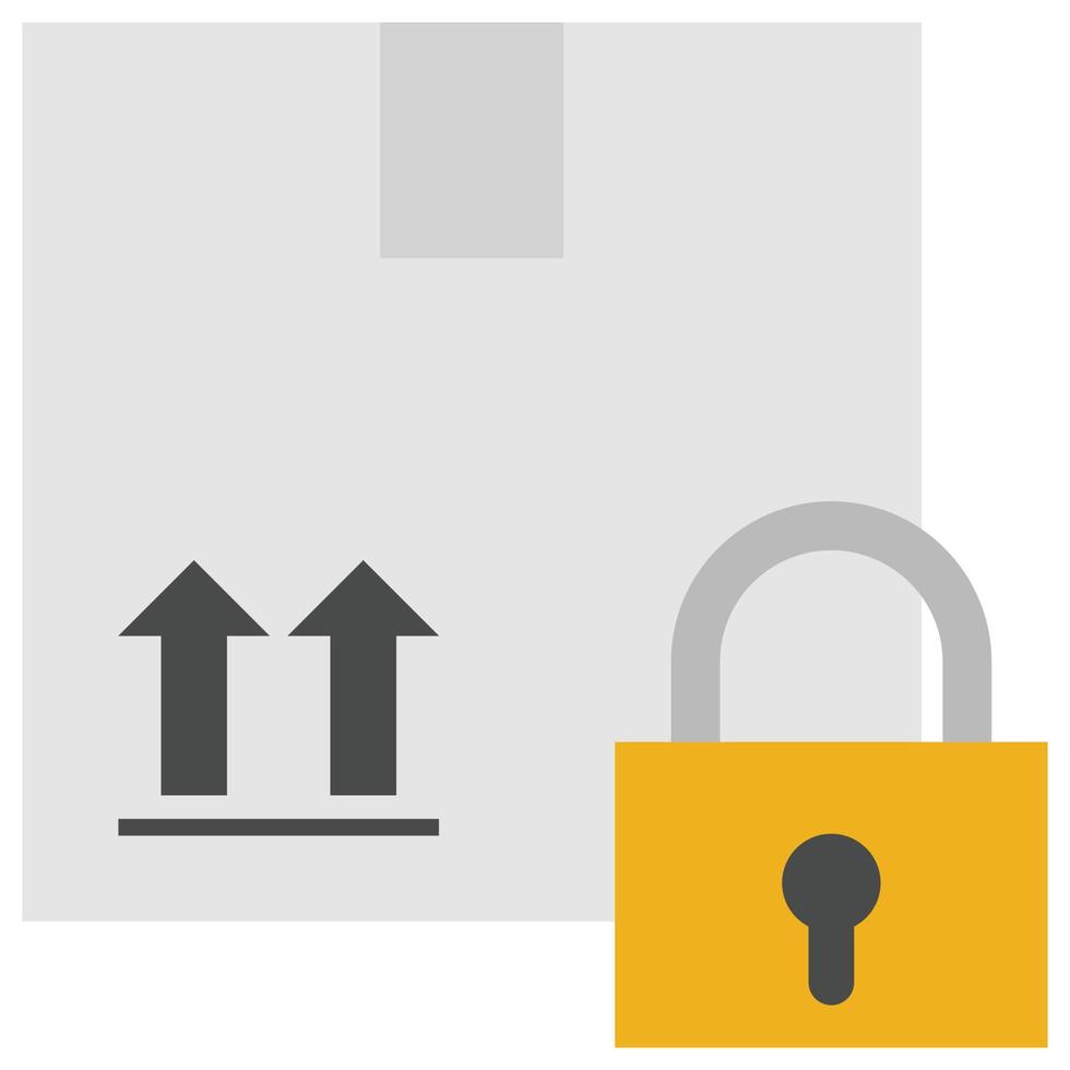 Package Lock - Flat color icon. vector