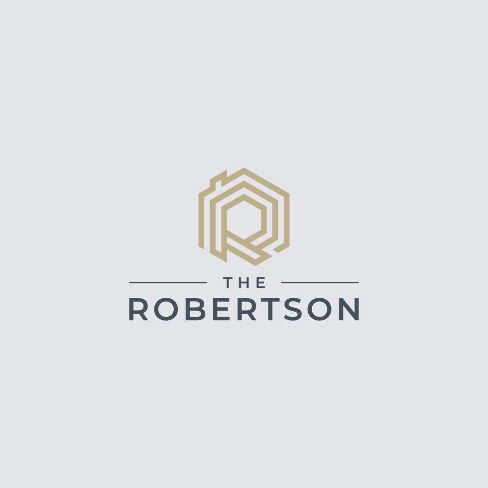 Abstract monogram letter R logo icon design. Minimalist R creative initial based vector template.