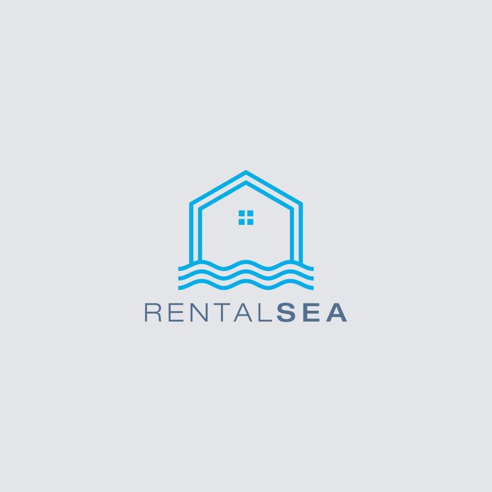 minimalism rental sea vector logo