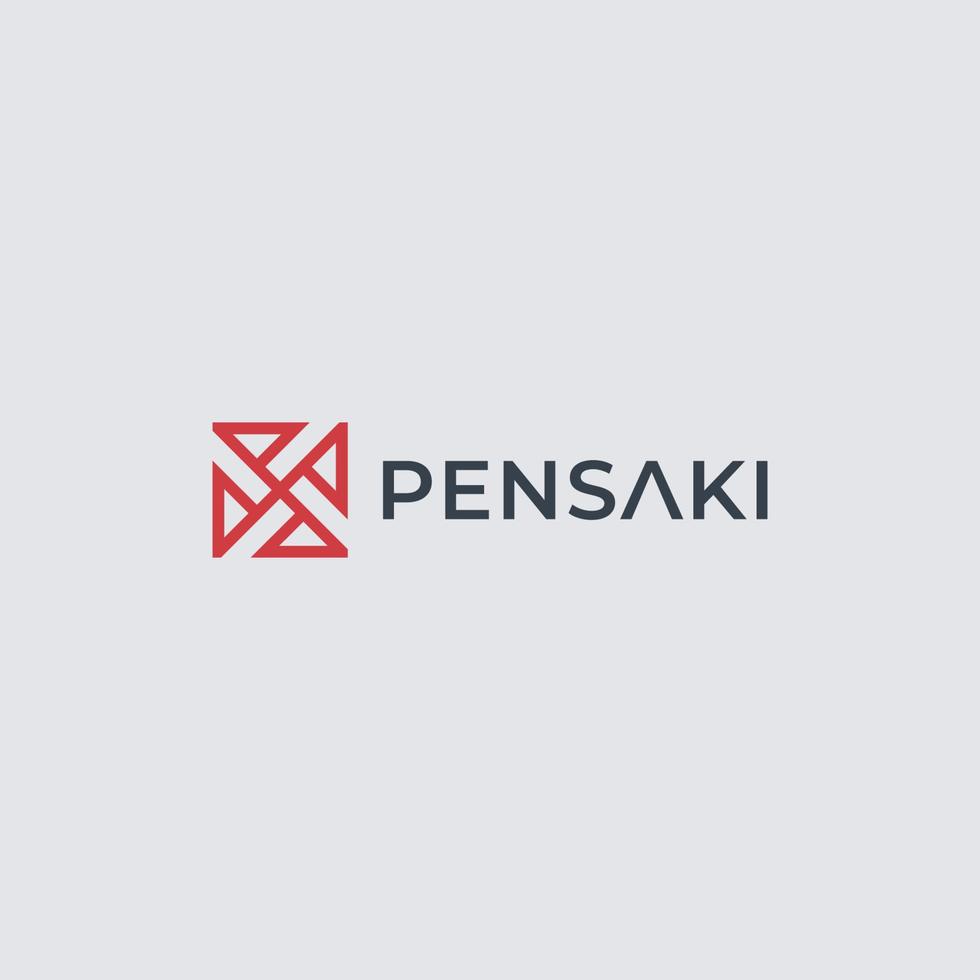 diseño de logotipo resumen ilustración de pensaki vector