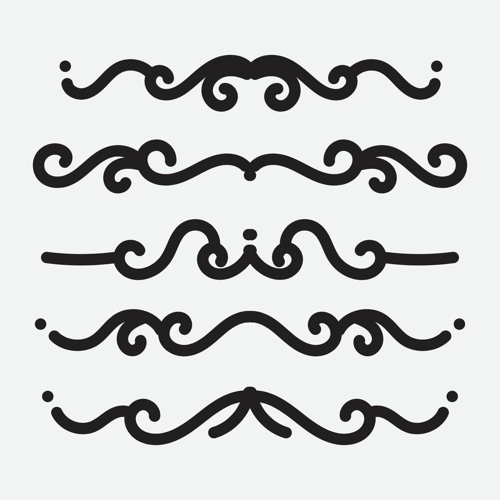 Calligraphic ornament set. Vintage Decorations. Vector isolated illustration.