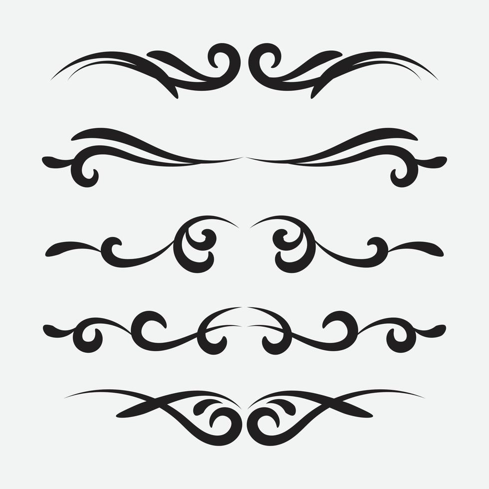 Calligraphic ornament set. Vintage Decorations. Vector isolated illustration.