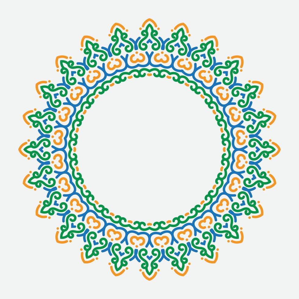 Decorative line art frame for design template. Elegant vector element Eastern style, place for text. Golden outline floral border. Lace illustration for invitations and greeting cards