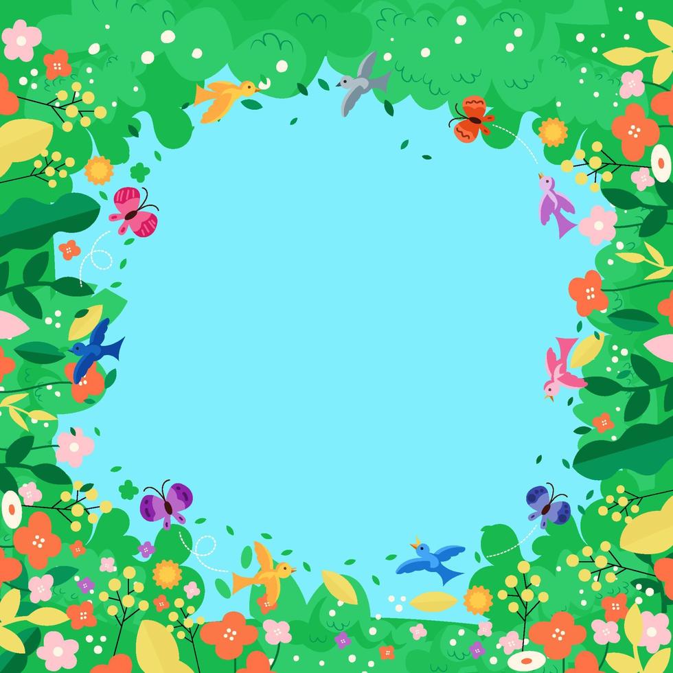 fondo colorido de la frontera de la flor de primavera vector