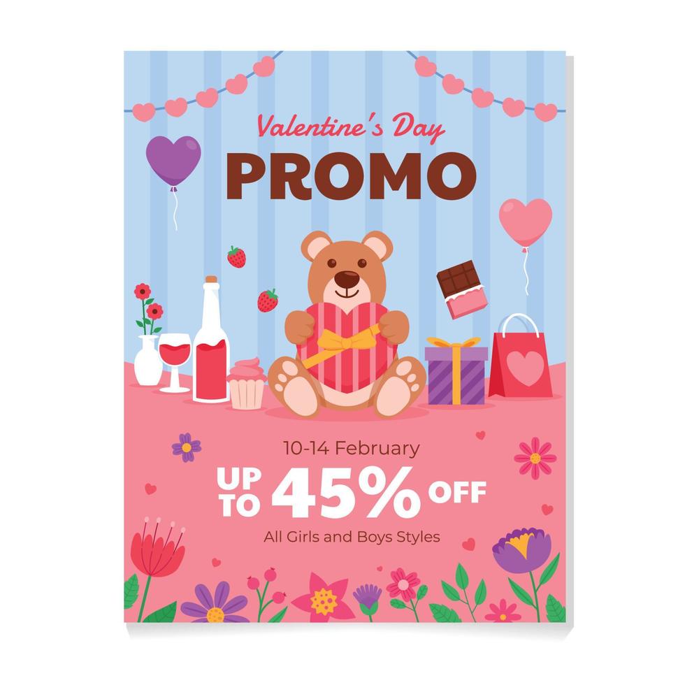 publicidad promocional de san valentin vector