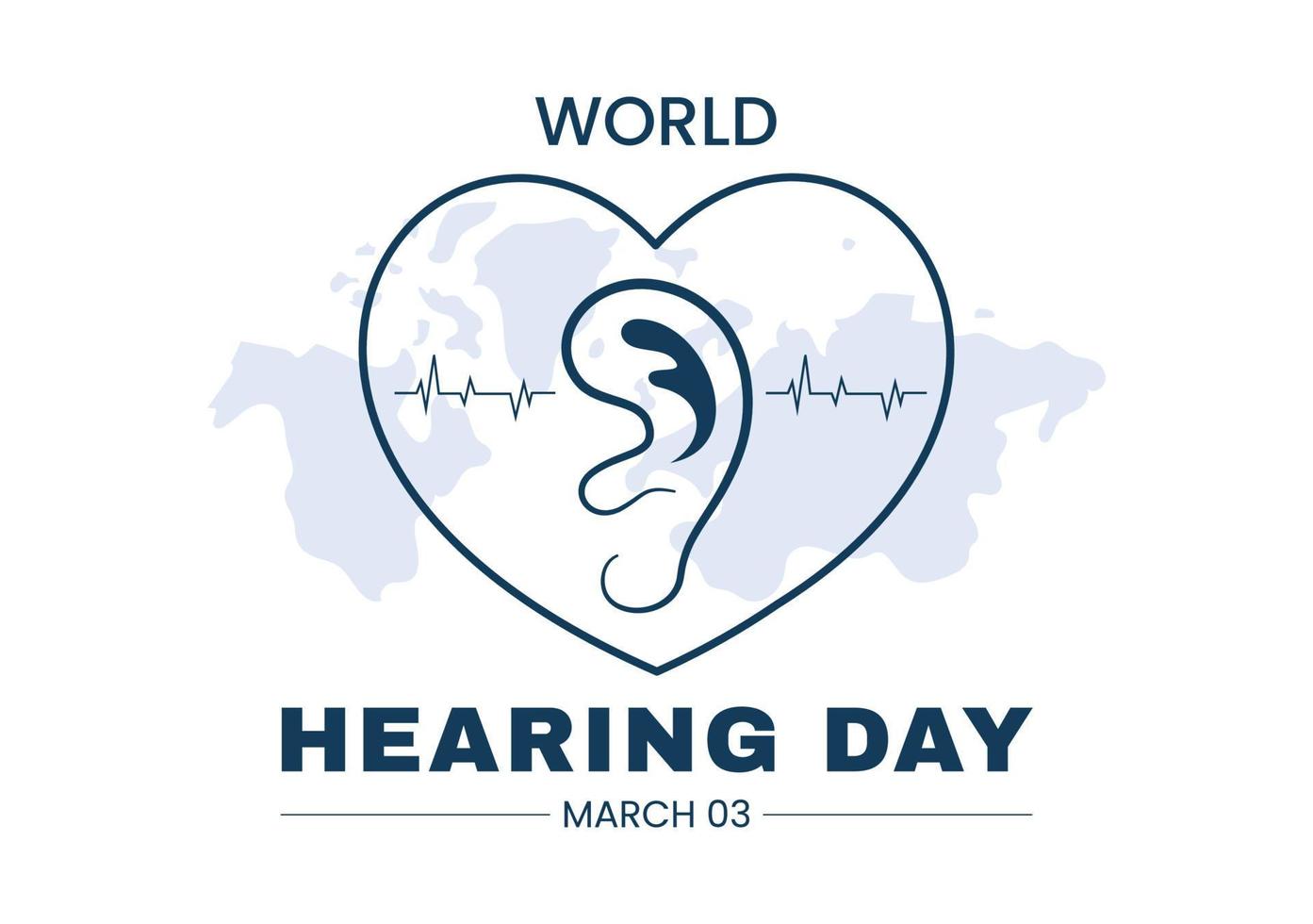 World Hearing Day Illustration to Raise Awareness on How to Prevent Deafness for Web Banner or Landing Page in Flat Cartoon Hand Drawn Templates vector
