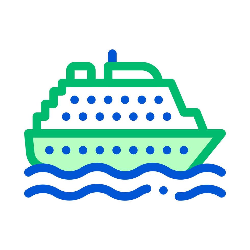 icono de signo de línea delgada de vector de ferry de transporte público