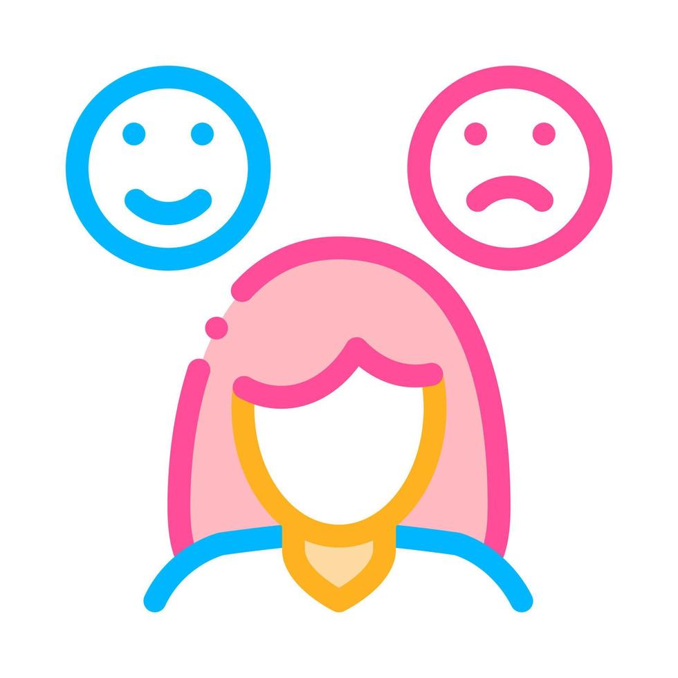 Changeable Mood Symptomp Of Pregnancy Vector Icon
