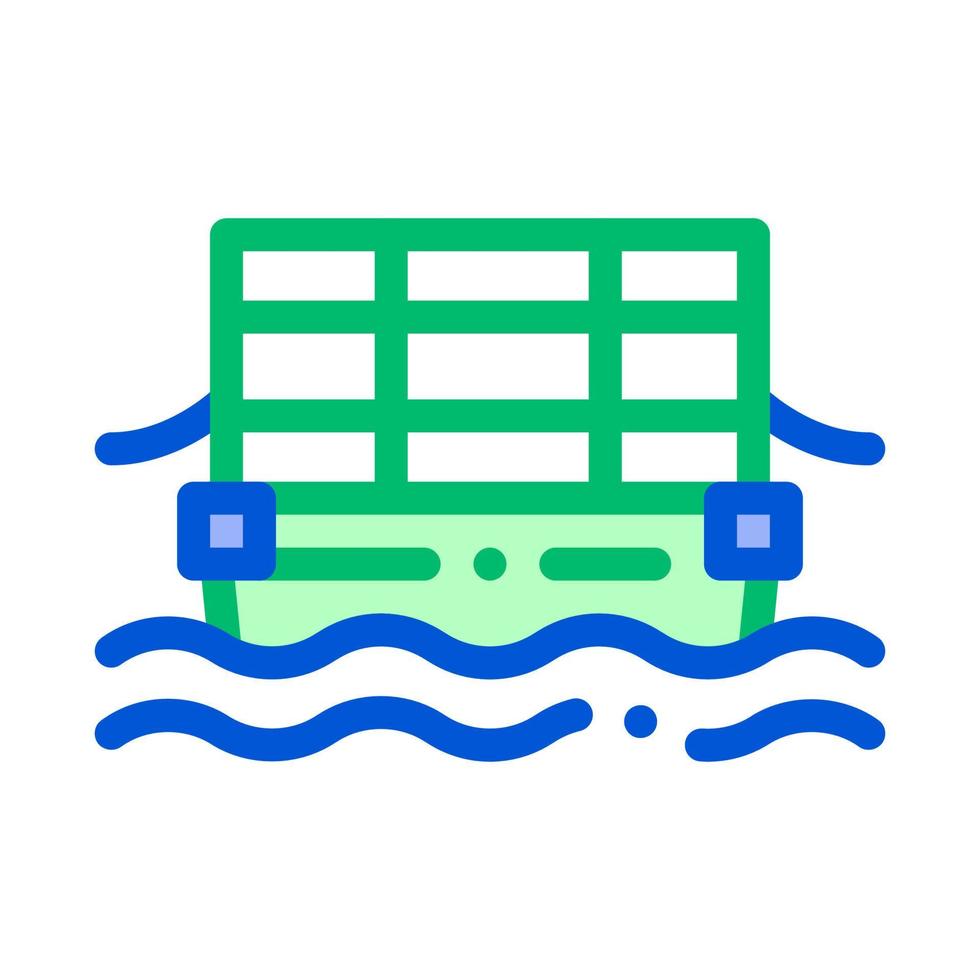 transporte público cable ferry vector icono de línea delgada