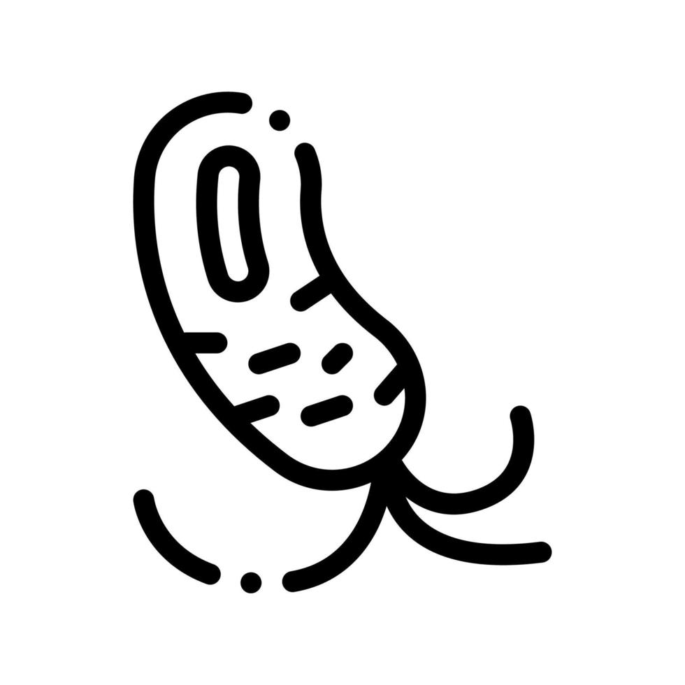 Microscopic Bacterium With Tails Vector Sign Icon