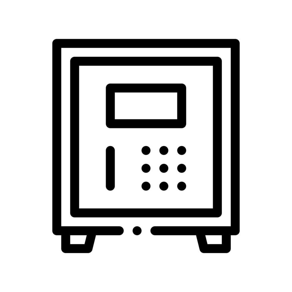 Electronic Safe Deposit Vector Thin Line Icon