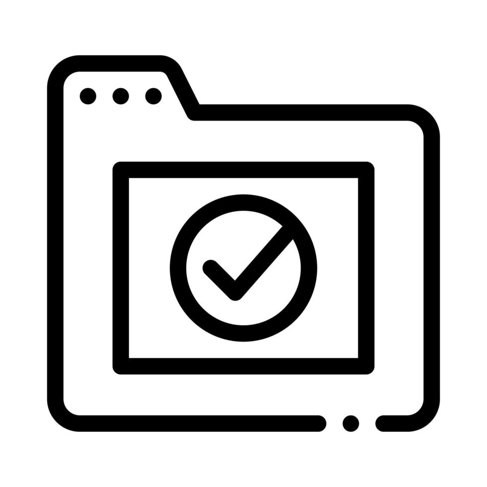 Computer Folder With Approved Mark Vector Icon