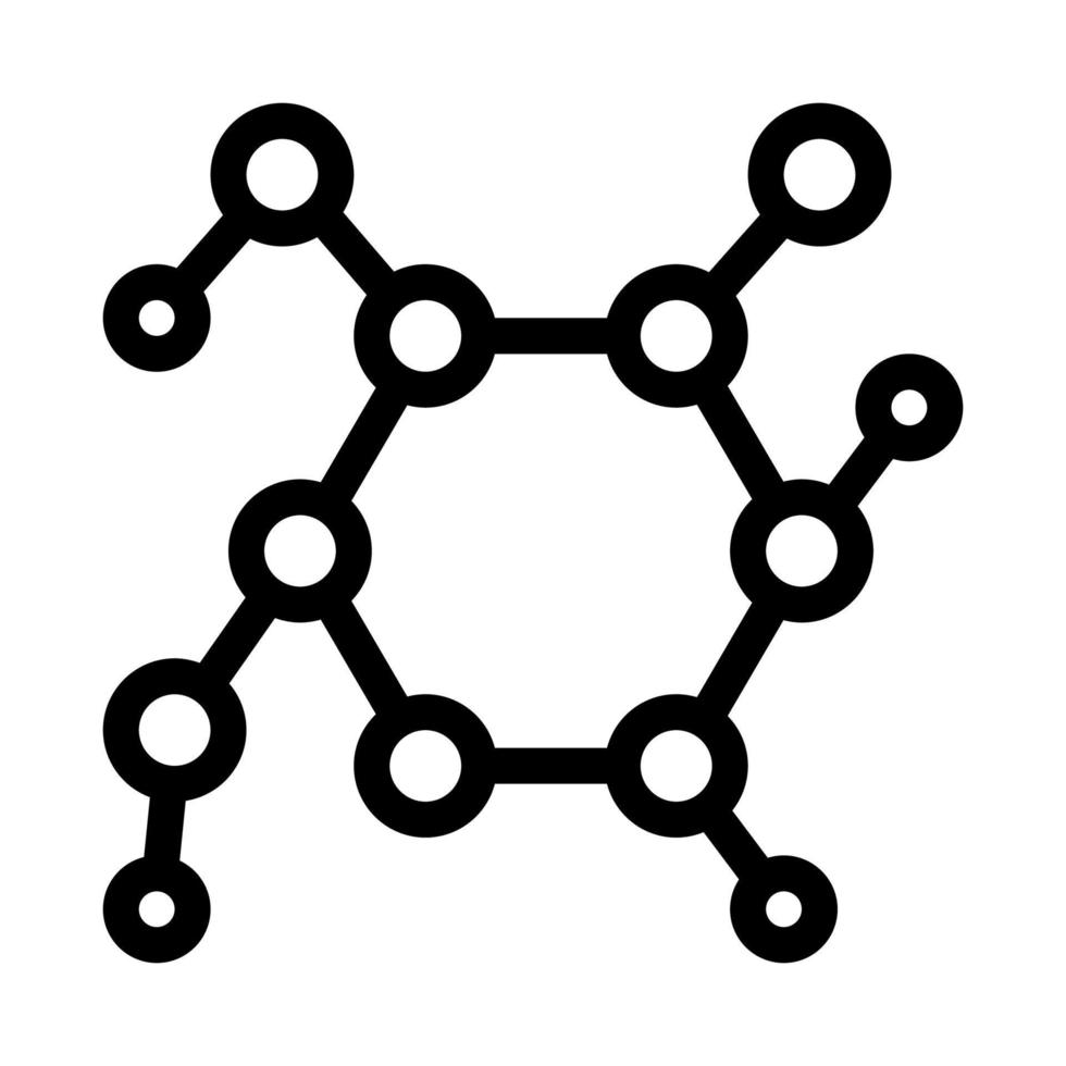 icono de vector de biomaterial médico de molécula de estructura