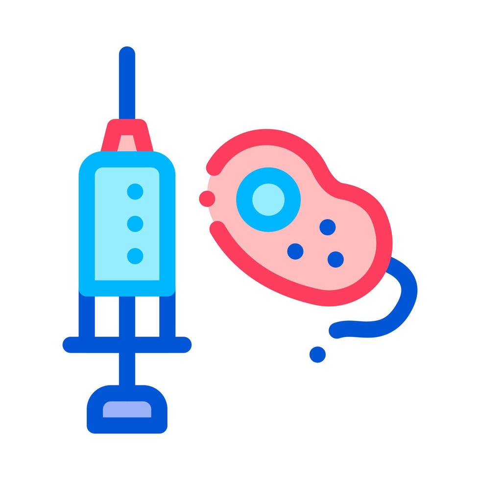 Injection And Bacterium Vector Sign Thin Line Icon