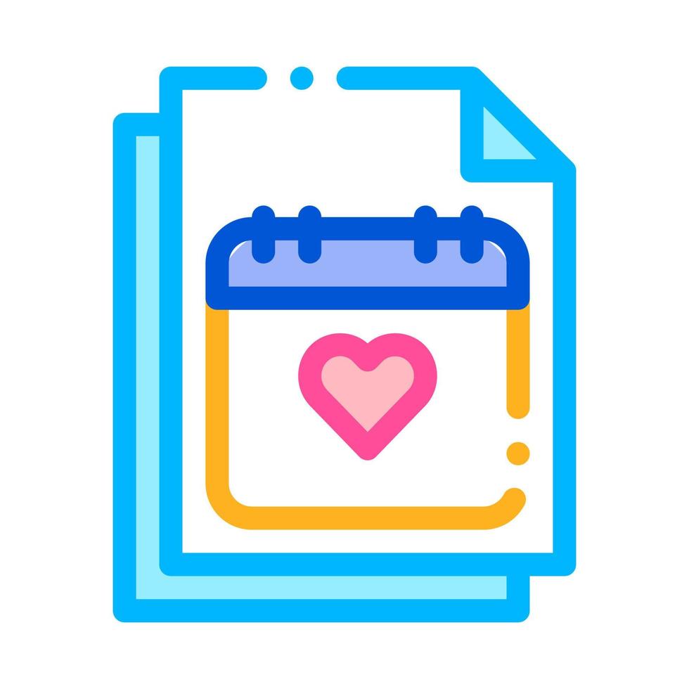 día de la boda en el icono de vector de signo de página de calendario