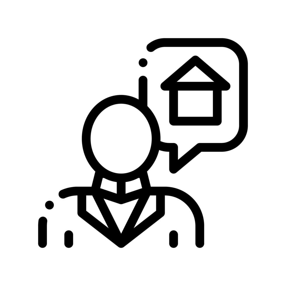 Character Man Thinking Dream Buy House Vector Icon