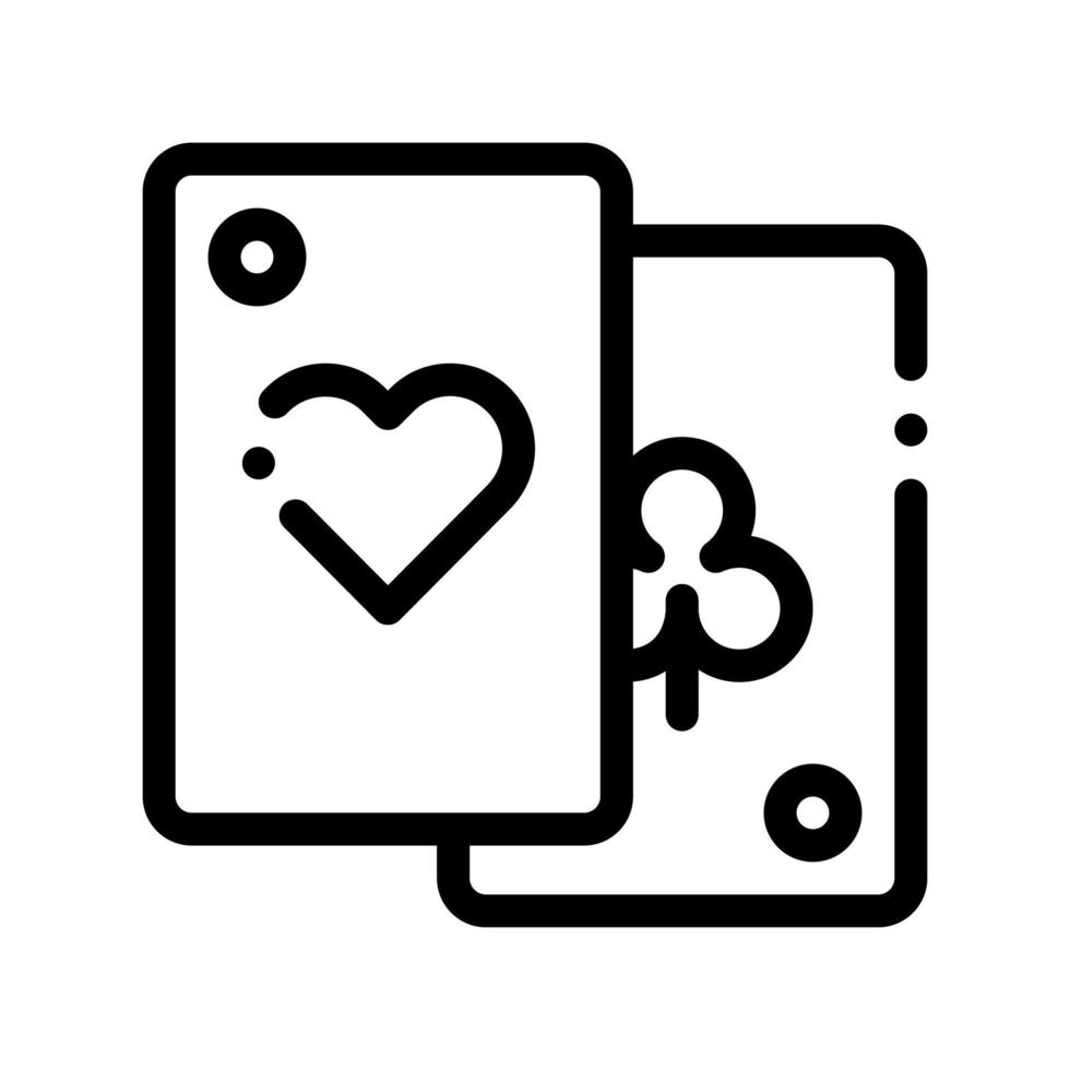 icono de signo de línea delgada de vector de tarjetas de elemento de juego
