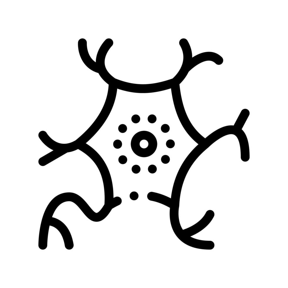 icono de línea delgada de vector de bacteria de virus microscópico