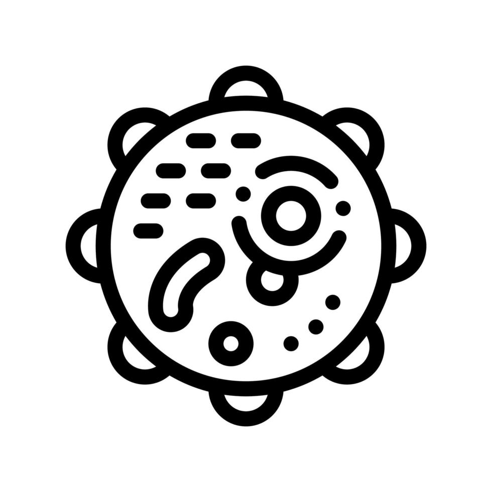 Microscopic Round Bacterium Vector Thin Line Icon