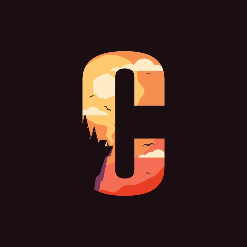 Alphabet C Outdoor Logo vector