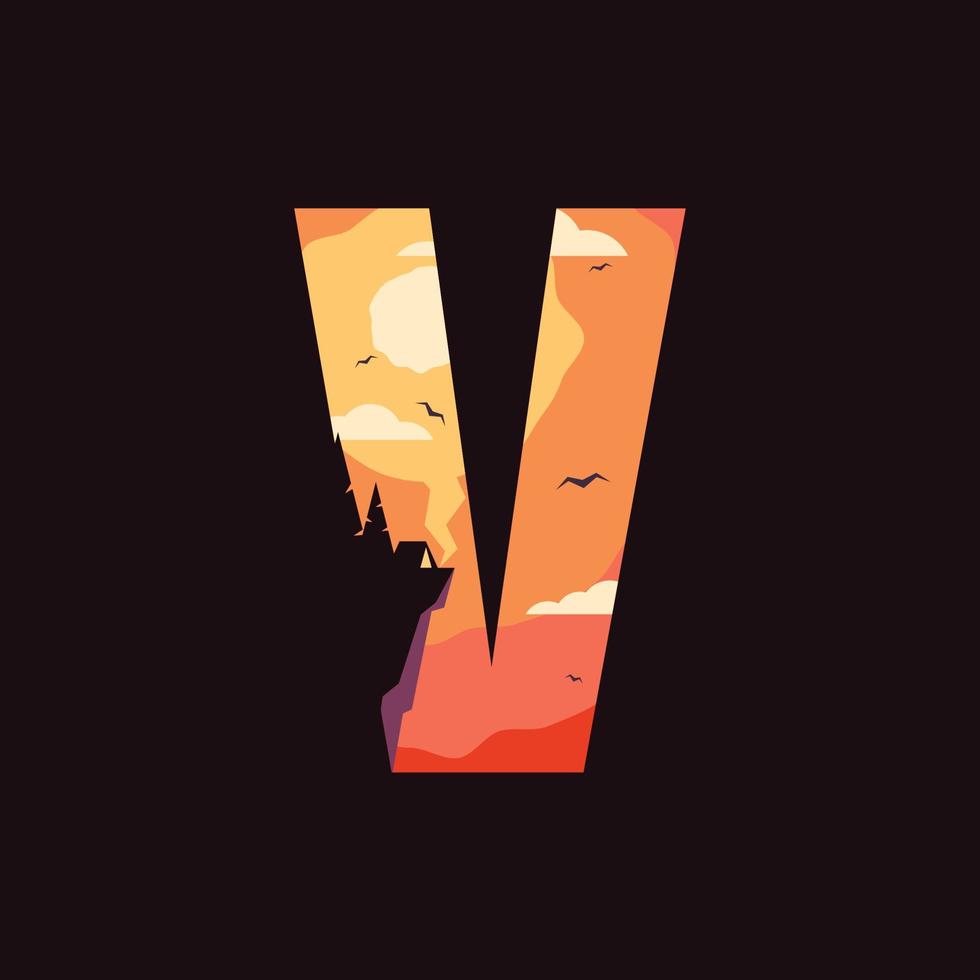 Alphabet V Outdoor Logo vector