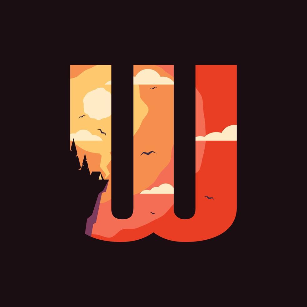 Alphabet W Outdoor Logo vector