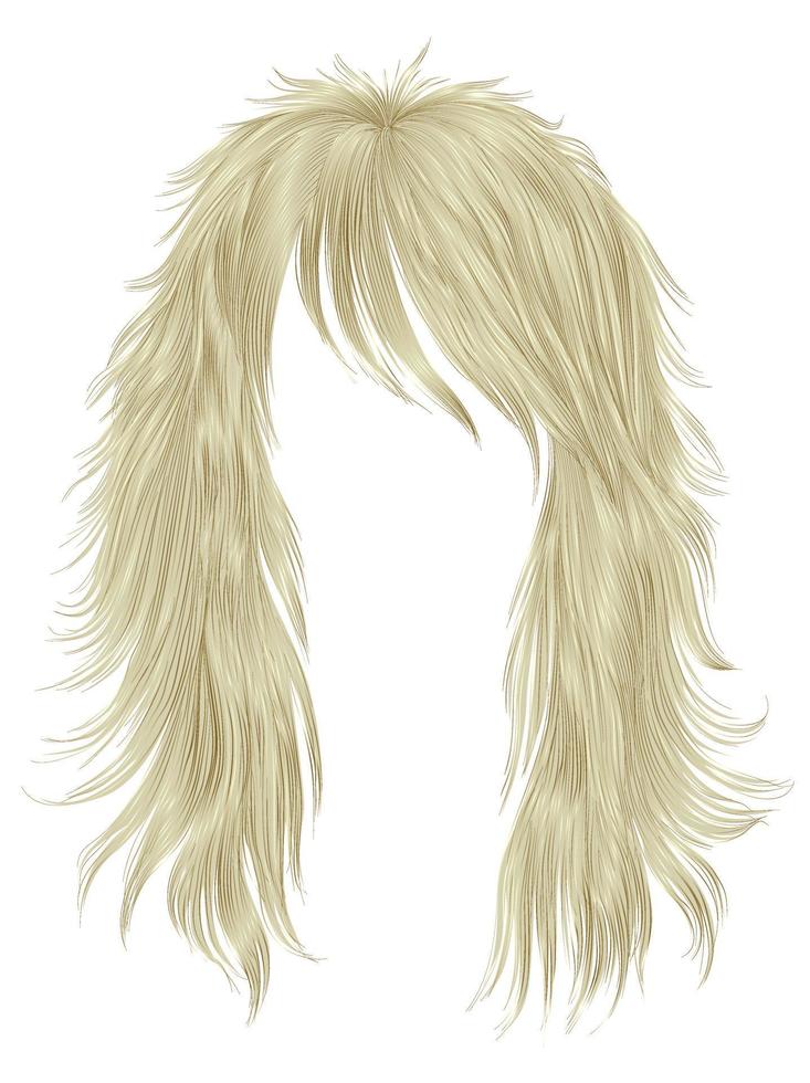 trendy woman long hairs  blonde  colors .  beauty fashion .  realistic 3d vector