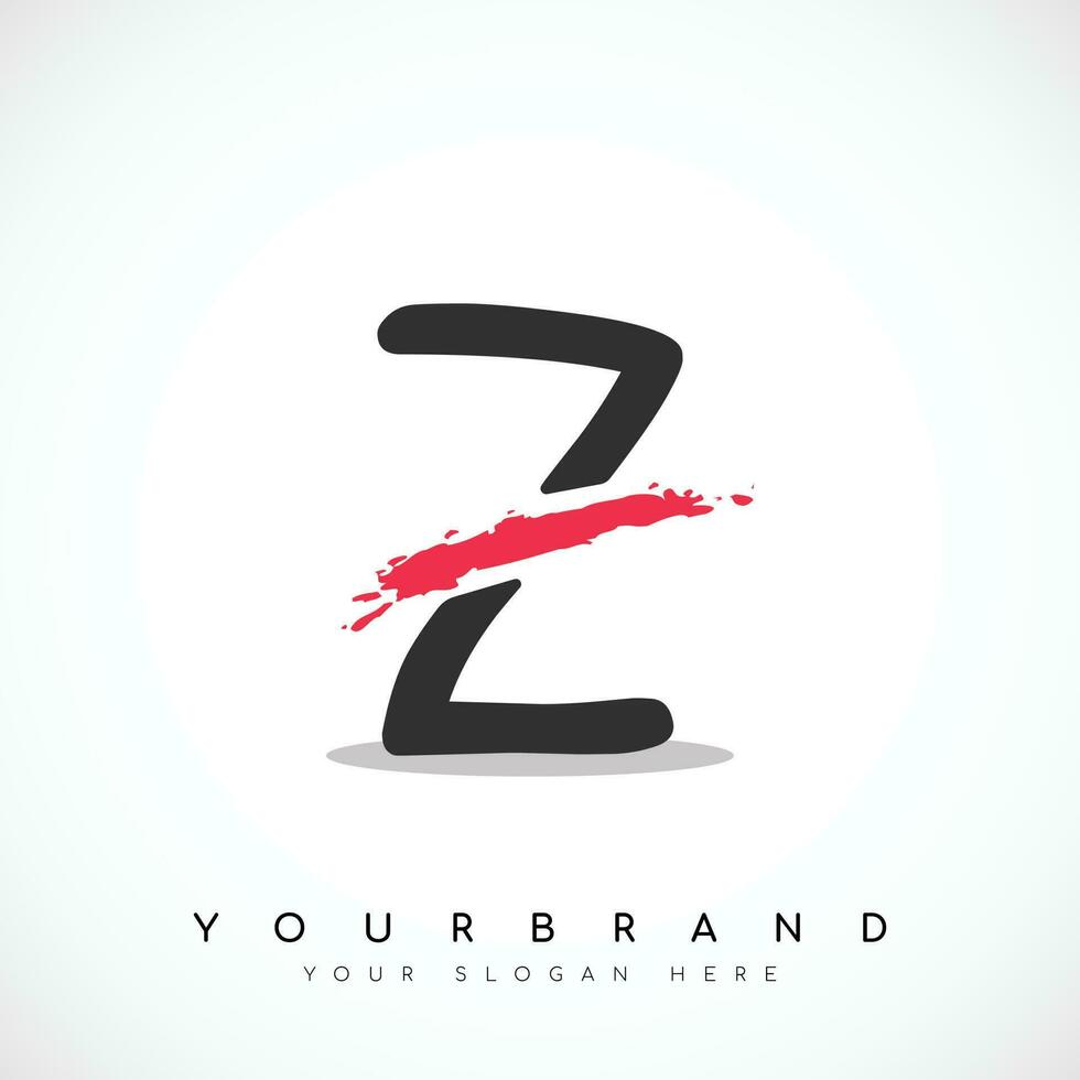 Letter Z Logo Design With Red Slash Vector Illustration