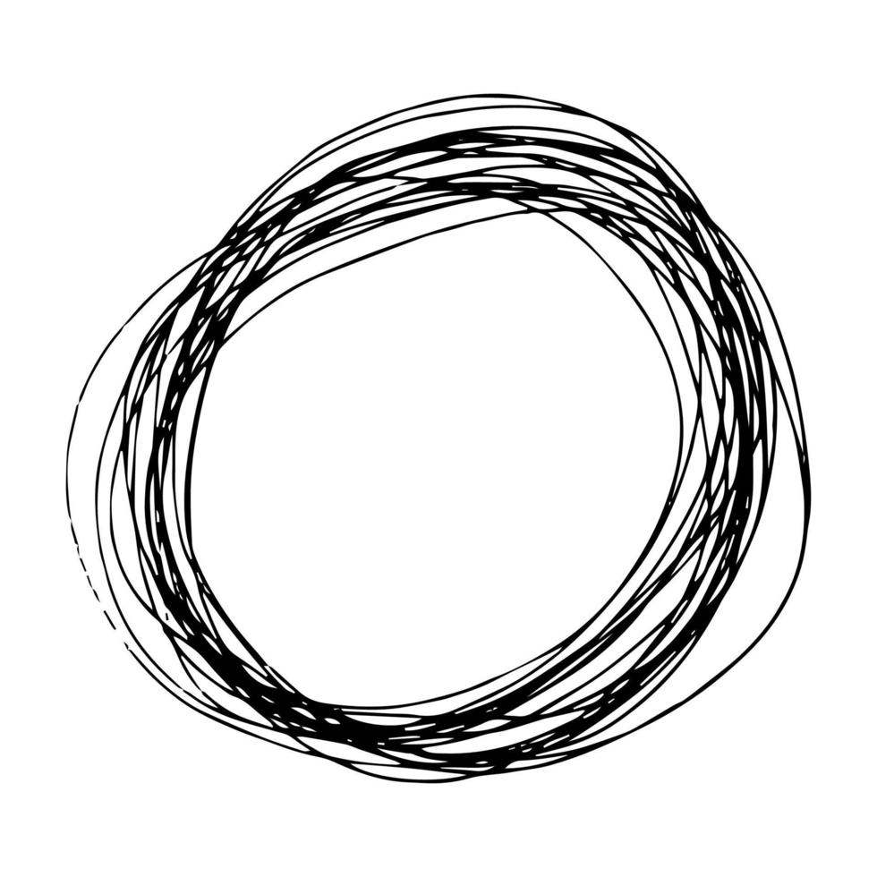 Sketch Hand drawn Ellipse Shape. Abstract Pencil Scribble Drawing. Vector illustration.