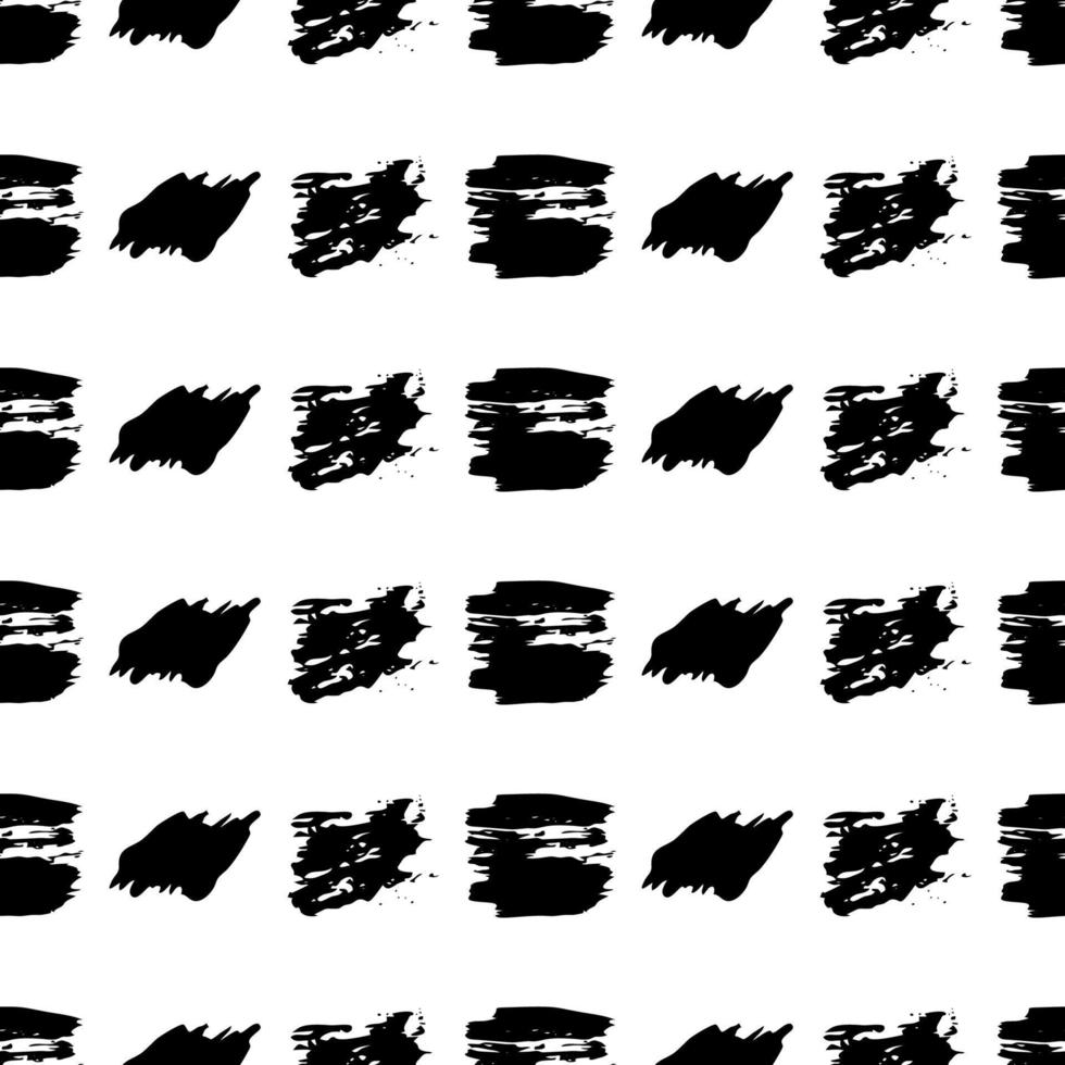 Seamless pattern with hand drawn black circle scribble smear. Abstract grunge texture. Vector illustration
