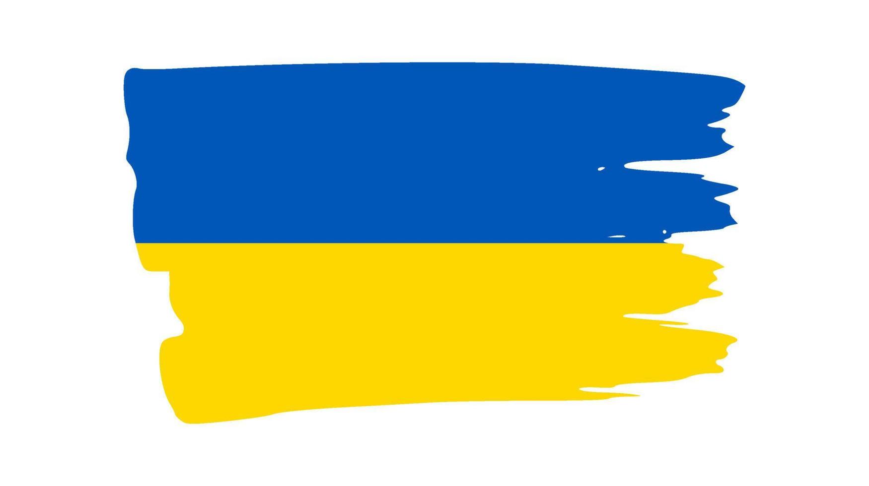 Ukrainian national flag in grunge style vector