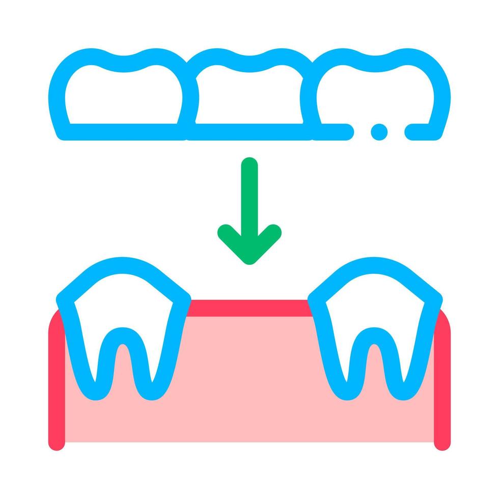 icono de signo de vector de estomatología de prótesis dental