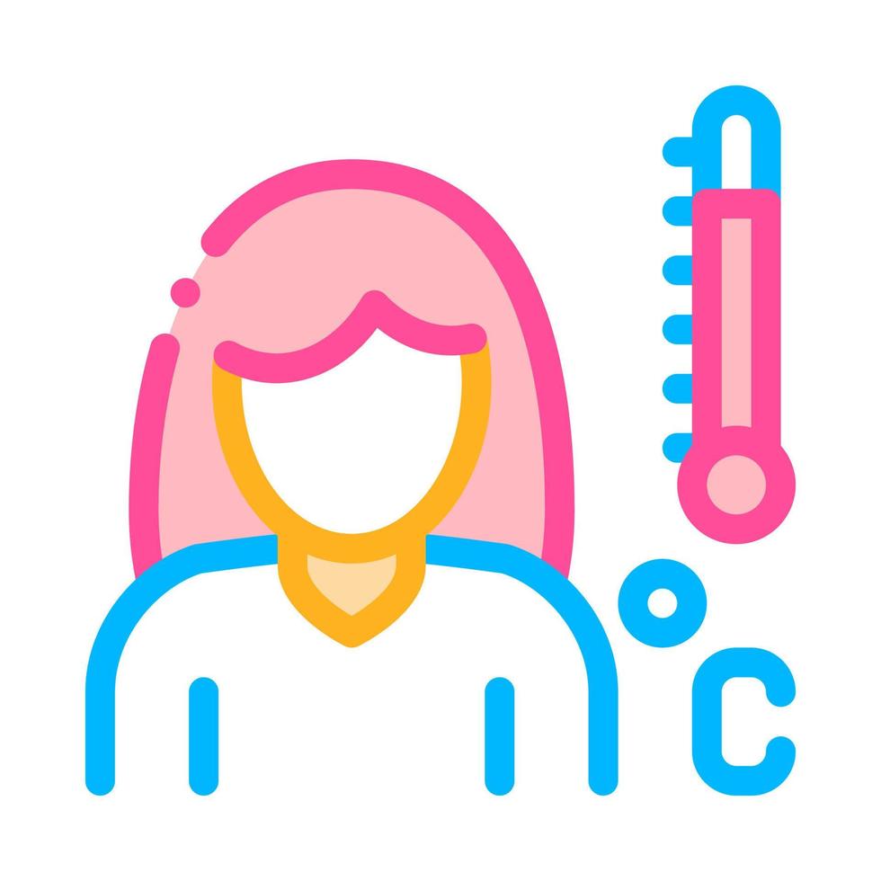 síntoma de alta temperatura del icono del vector de embarazo