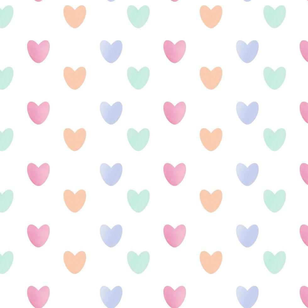 valentine's day seamless pattern with watercolor hearts vector