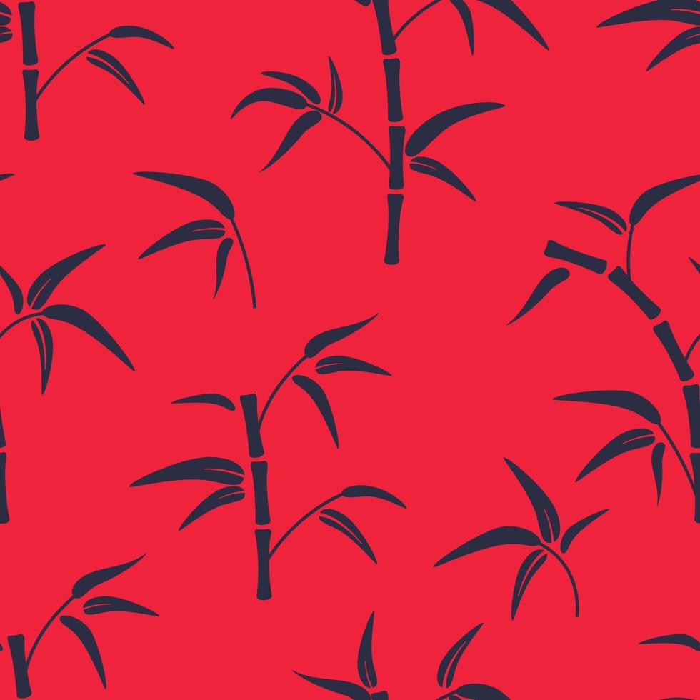 bamboo stems on red background vector
