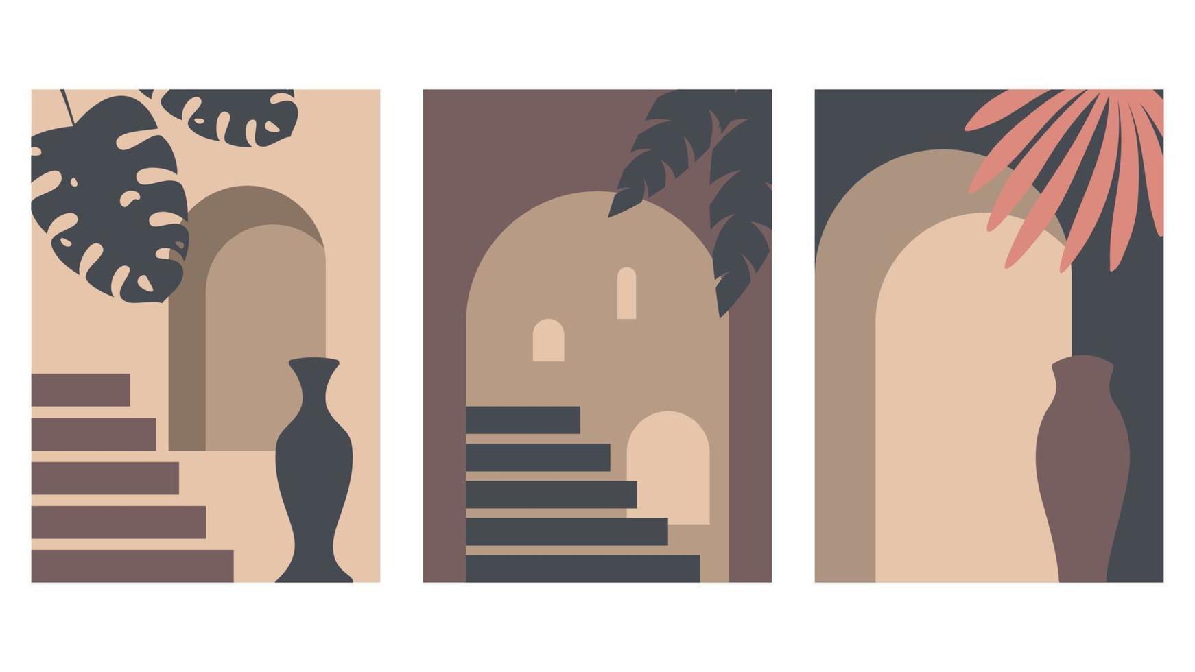 set of minimalistic posters vector